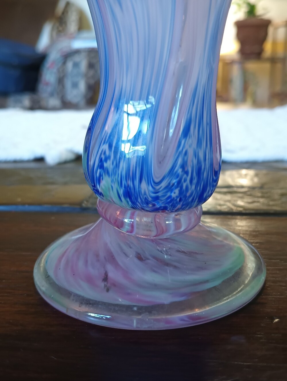 Two's Company Hand-blown Glass Vase - Picture 4 of 12